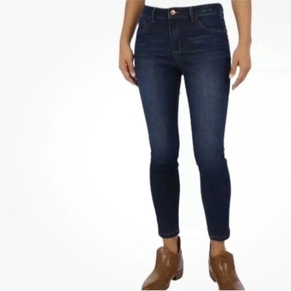 d. jeans Denim - New D. Jeans High Waist Baby Rolled Skinny Jeans 8 Stretch Medium Wash Safira